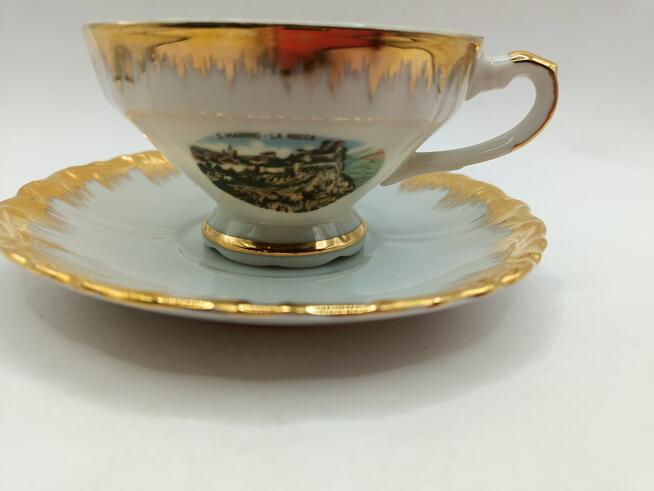 Filiżanka ze spodkiem S.Marino rozsypane złotko