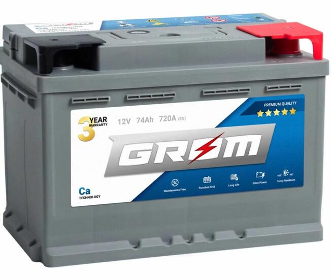 AKUMULATOR GROM 74Ah 720A