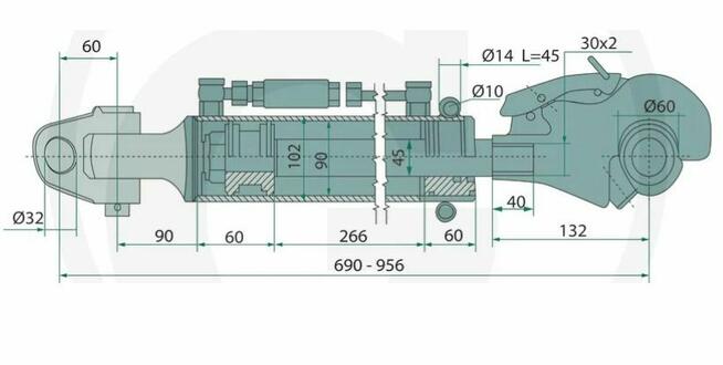 Łącznik górny hydrauliczny kat. 3 do ciągnika rolniczego