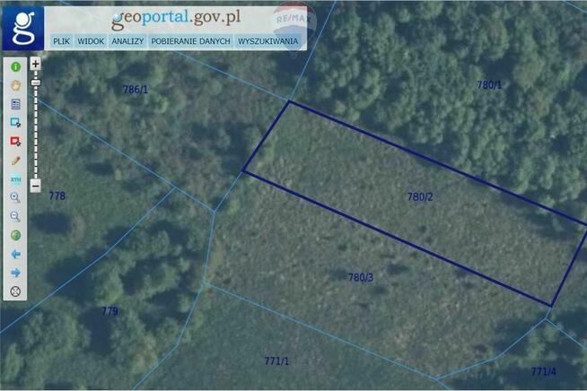 Działka Jankowice blisko mostu i drogi asfaltowej