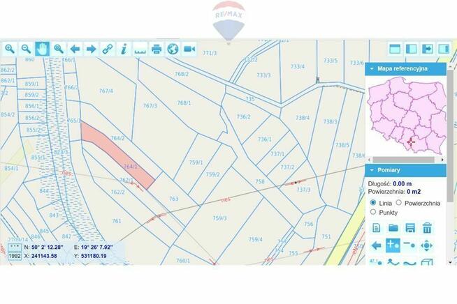 Działka rolna blisko drogi asfaltowej i zabudowań