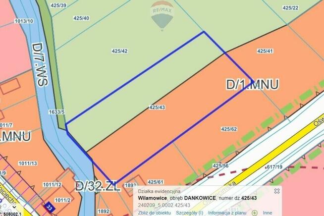 Działka usługowa - blisko zjazdu z S1 Dankowice