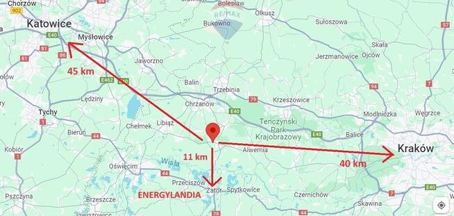 Duży dom i duża działka przy DW780 pierwsza linia