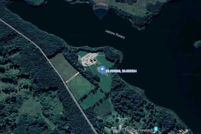 Piękna działka z linią brzegową j. Narie, Mazury