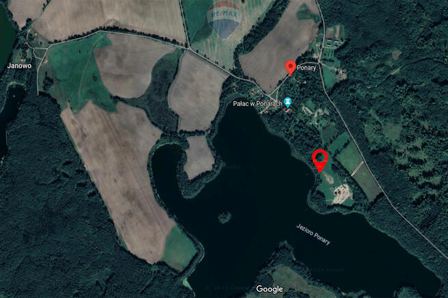 Piękna działka z linią brzegową j. Narie, Mazury