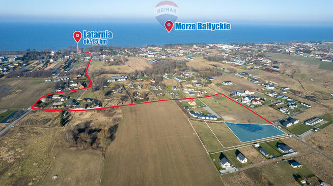 Działka nad morzem! 1,2 km od plaży!