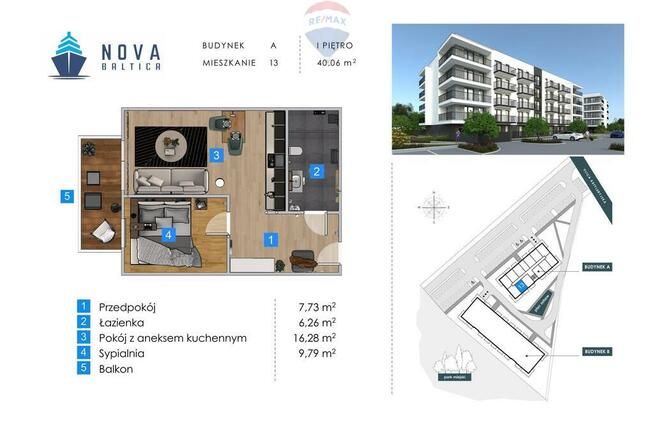 Mieszkanie na sprzedaż Kołobrzeg, 2 pokoje, balkon
