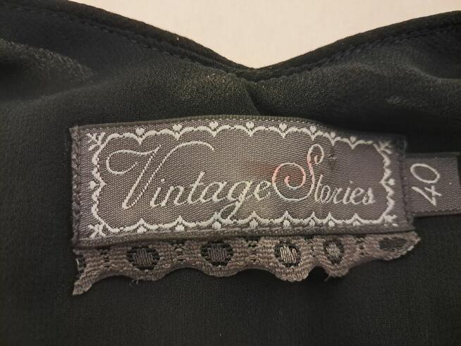 Sukienka wizytowa, czarna, „Vintage Stories”, rozm. 40