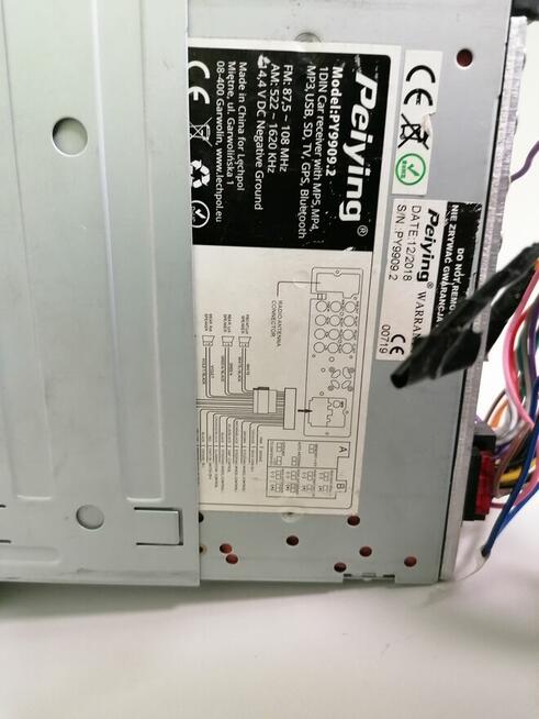 RADIO SAMOCHODOWE PEIYING PY9909.1 1-DIN