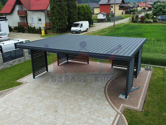 Nowoczesne wiaty samochodowe, carporty, blaszane altany