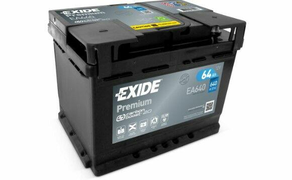 Akumulator Exide Premium 64Ah 640A EA640 EN PRAWY PLUS