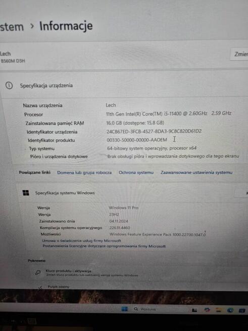 Komputer stacjonarny + 2 monitory Samsung z uchwytem