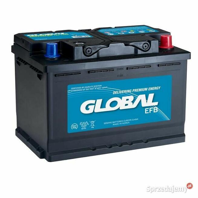 Akumulator GLOBAL 75AH 730A EFB PRAWY PLUS