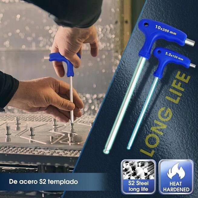 Zestaw kluczy imbusowych, sześciokątny, 10 szt. S&R