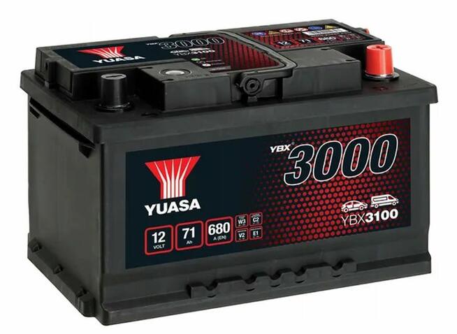 AKUMULATOR YUASA YBX3100 71AH 680A PRAWY+