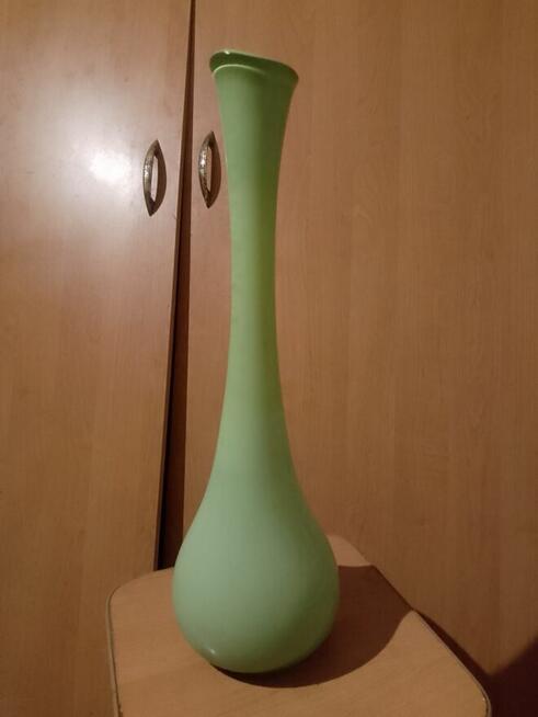 Duży wazon kolorowe szklło z epoki PRL-U.