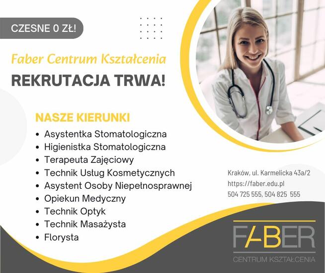 Rekrutacja 2025 do szkoły policealnej. Nauka za darmo