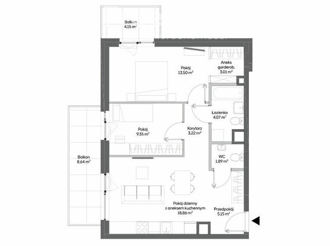 3-pokojowe mieszkanie/2 balkony/ostatnie piętro