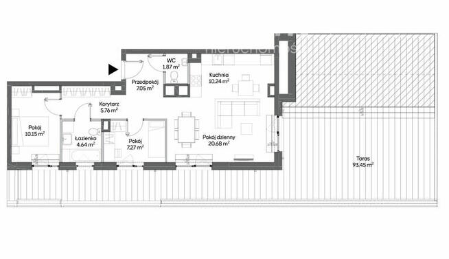 Nowoczesne 3-pokojowe mieszkanie z tarasem