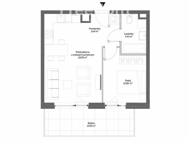 Nowoczesne 2-pokojowe mieszkanie z balkonem