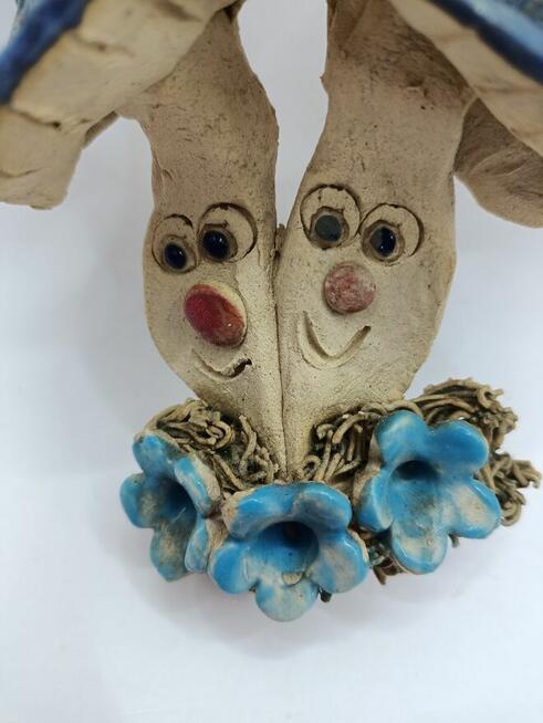 Figurka uśmiechnięte grzybki dekoracja domu ogrodu.