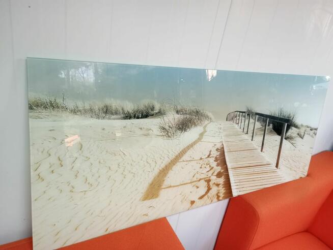 Obraz na szkle szklany salon 125x50 obrazy plaża piasek
