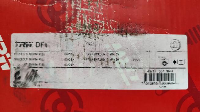 NOWA Tarcza hamulcowa TRW DF4919S Tył Benz VW