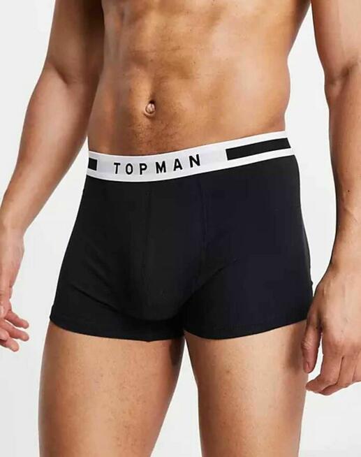 Czarne bokserki męskie TOPMAN trunk XS bielizna męska szorty