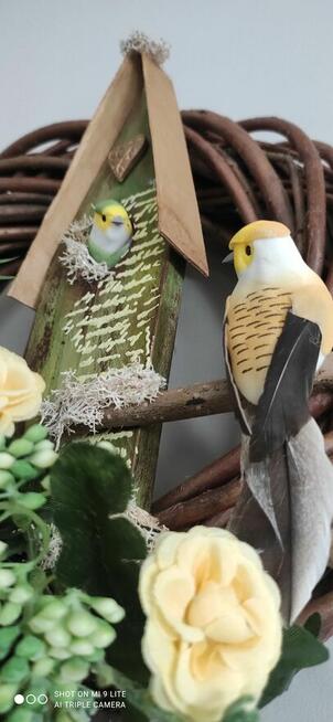 Wianek wiosenny wielkanocny 35 cm