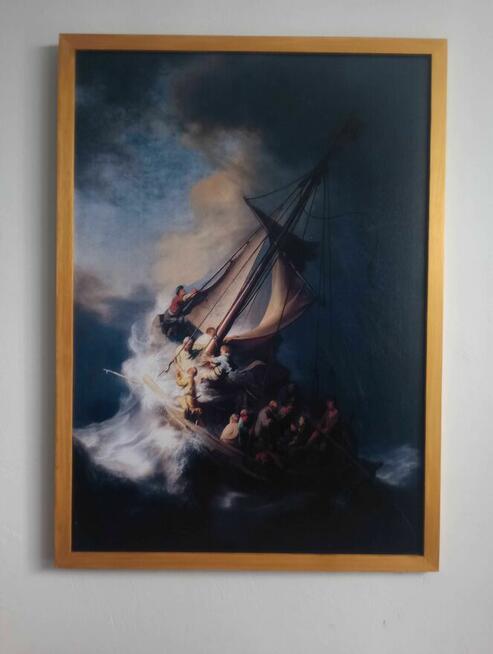 Obraz na płótnie - Burza na Jeziorze, Rembrandt, 50x70cm
