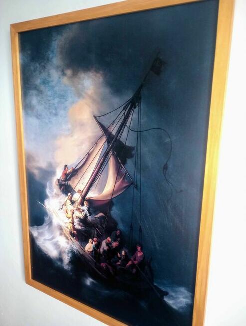 Obraz na płótnie - Burza na Jeziorze, Rembrandt, 50x70cm