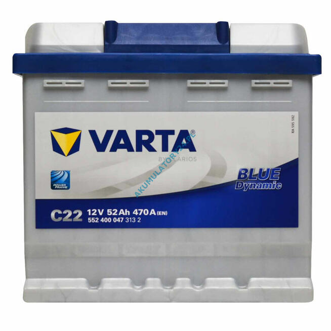 AKUMULATOR VARTA C22 52AH 470A EN PRAWY +