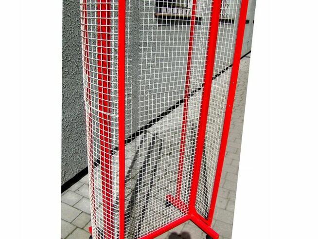 STOJAK EKSPOZYCYJNY SKLEPOWY KRATA POD HAKI KRATKA czerwony