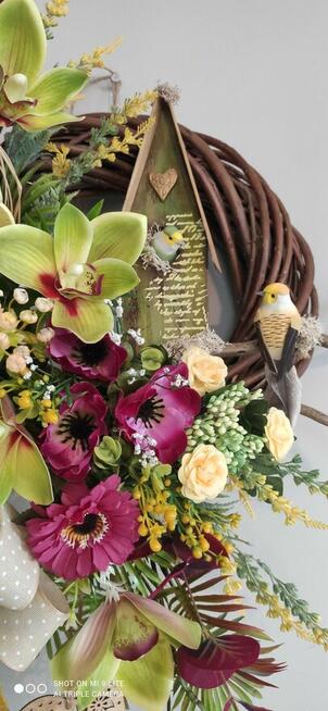 Wianek wiosenny wielkanocny 35 cm