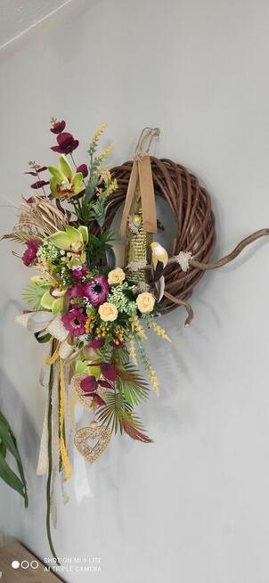 Wianek wiosenny wielkanocny 35 cm