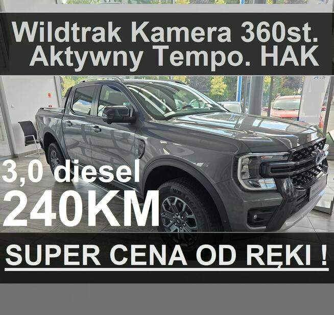 Ford Ranger Wildtrak 3,0 240KM 4x4 Super Cena Dostępny od ręki Kamera 360 stopni