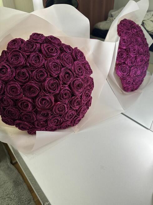 Bukiet róż ze wstążki | wieczne róże