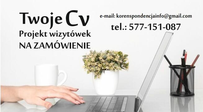 CV na zamówienie, Projekt wizytówek, Przepisywanie tekstu