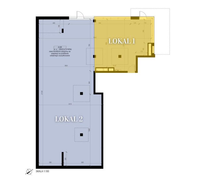 Dwa lokale/1 KW - Zainwestuj lub kup pod swój "B"