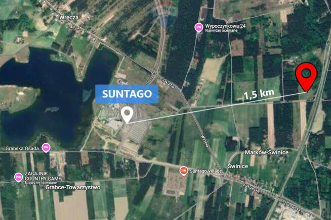 Działka budowlana 1,5km od Suntago Wręcza