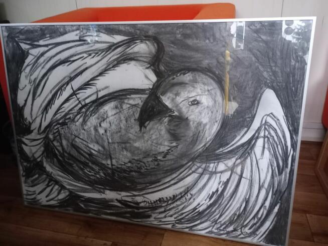 Obraz zwierzę PTAK 100x70 rama metalowa obrazy do domu