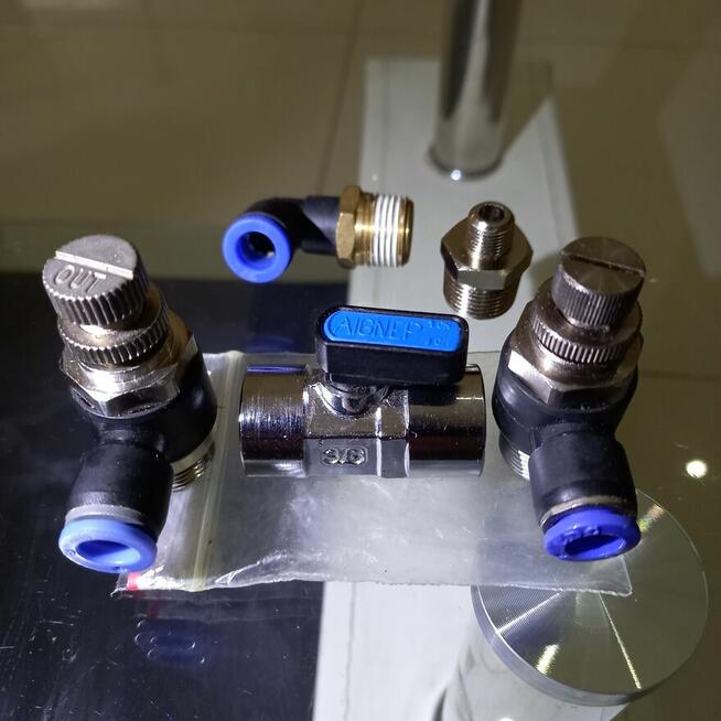 zawór ręczny 3/8 regulatory przepływu 3/8 8mm IN OUT