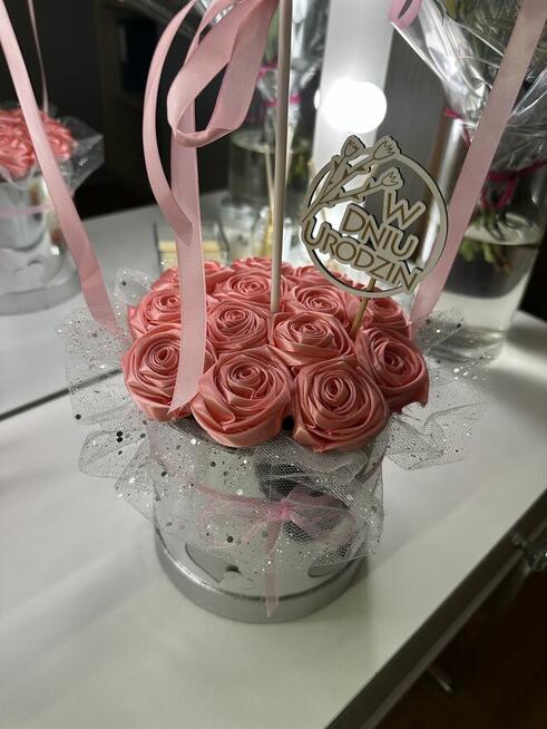 Bukiet róż ze wstążki | wieczne róże