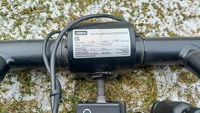 Bagażnik Thule Euroway 940 na 2 rowery 36kg 13pin st.bdb 999