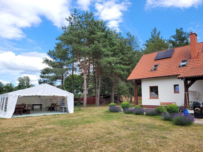 Gotowy biznes: 1,5ha: staw + 2 domki 35m2 + dom