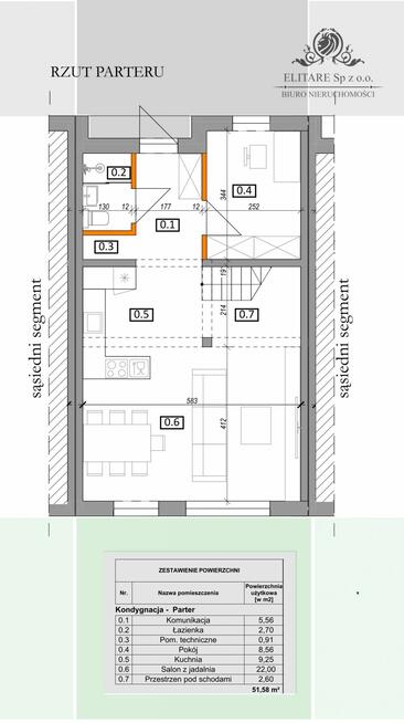DOM szereg środkowy 102,50m2 z działką 148m2m2, Iwiny Siechnice