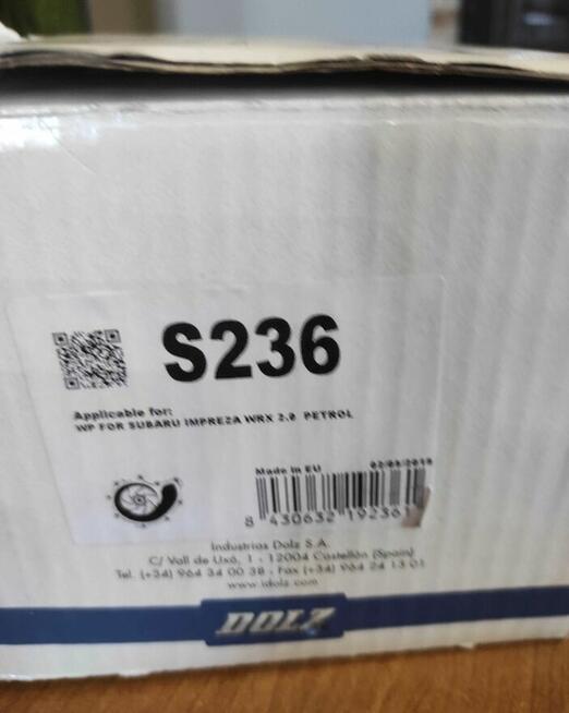 Pompą wody chłodzenia silnika Dolz S236