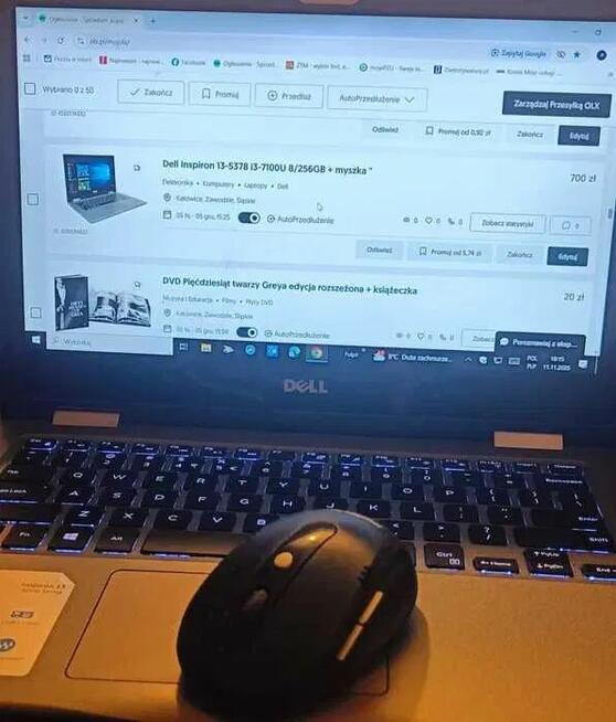 Laptop Dell dotkowy Inspiron 13-5378 i3-7100U 8/256GB + mysz