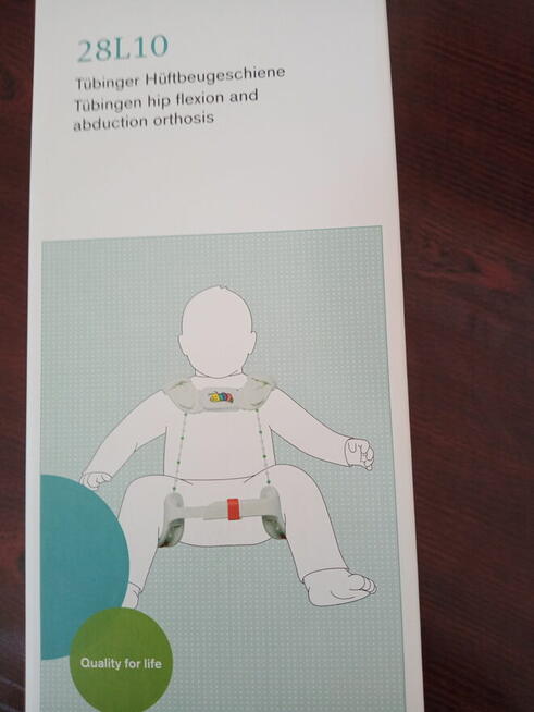 Szyna bioderkowa typu Tubinger dla niemowląt .