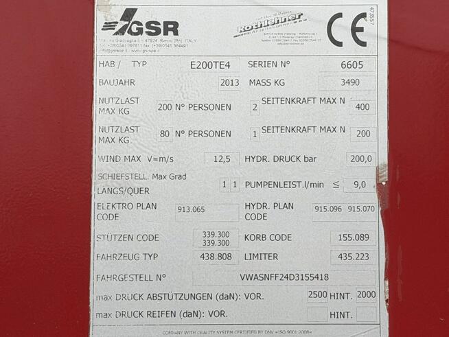 Nissan Cabstar Podnośnik Koszowy 20m GSR E200 TE4 Zwyżka Palfinger Ruthmann Wumag P7